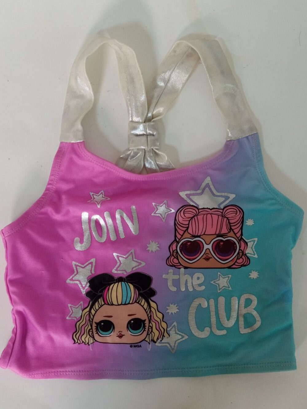 LOL Surprise! Style Bikini Swim Suit Set Sz 10 Join the Club Pink Blue Silver